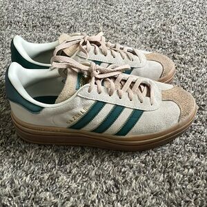 adidas Gazelle Bold Magic Beige Collegiate Green (Women's) size 8